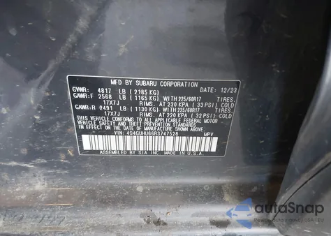 2024 Subaru Crosstrek Wilderness z USA, uszkodzony, nr VIN 4S4GUHU66R3747528